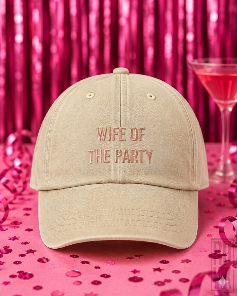 Șapcă Brodată "Wife of the Party" Mireasă , 1, ruvix.ro