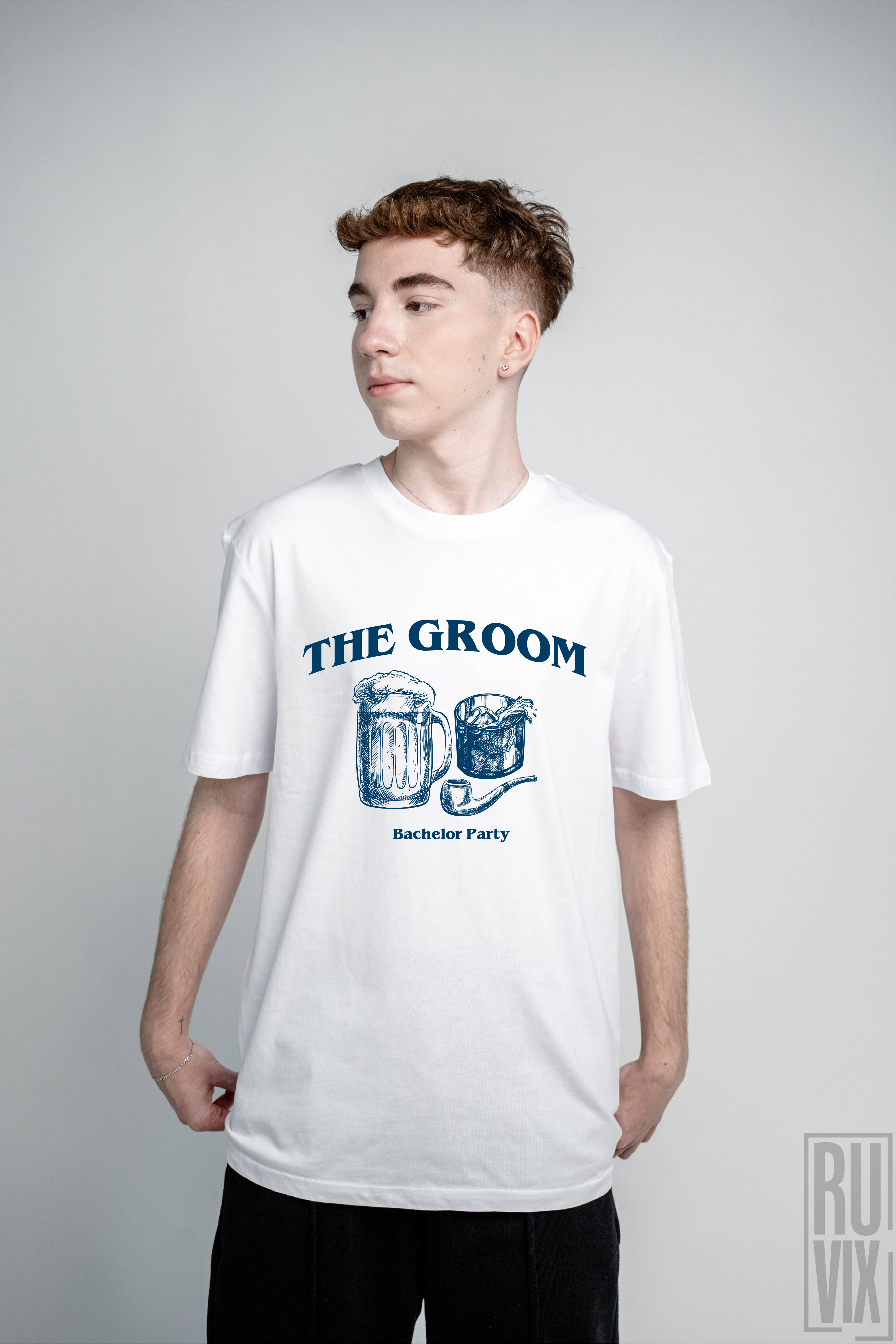 Tricouri bărbați imprimate, Tricou "The Groom – Bachelor Party" Mire, ruvix.ro