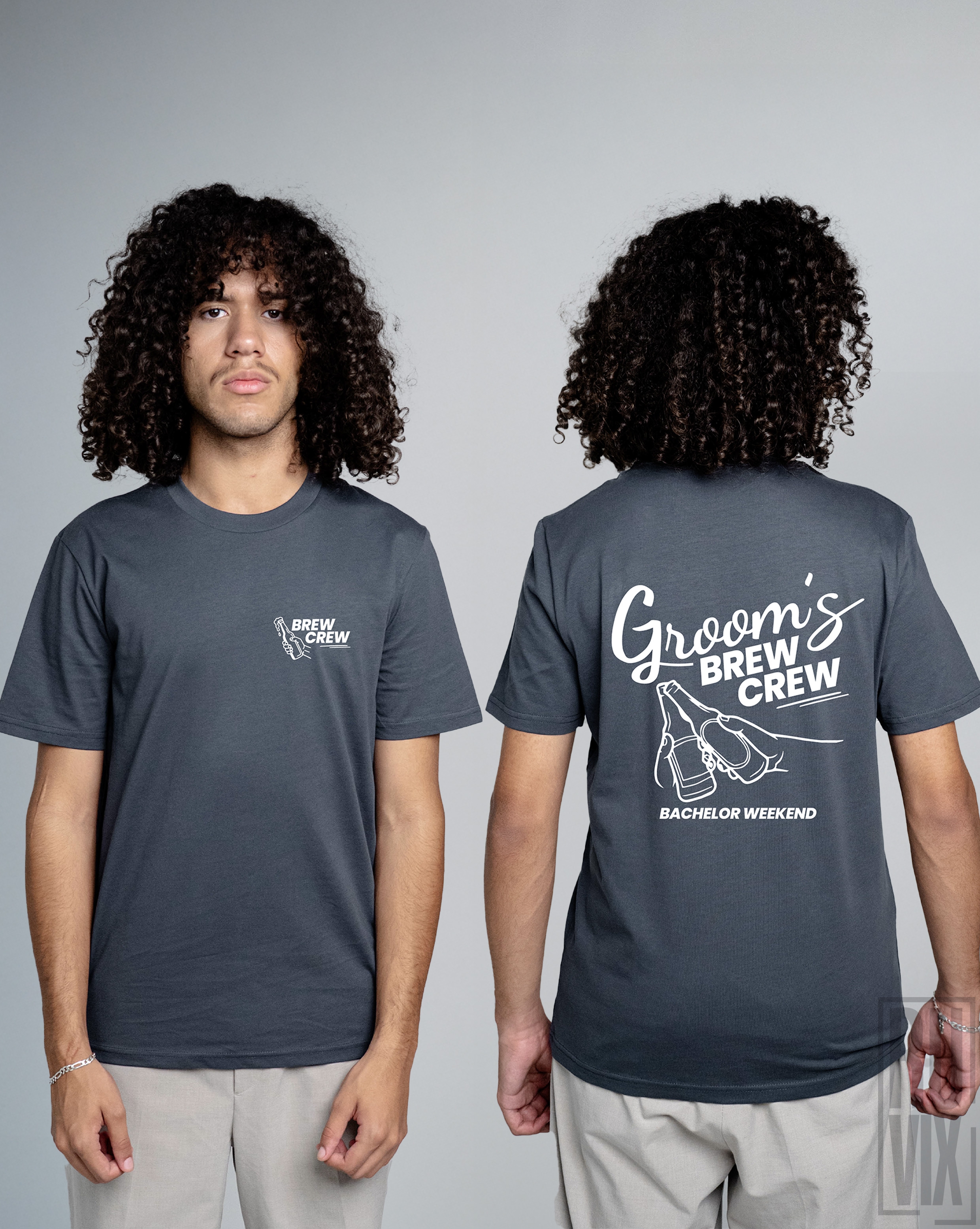 Tricouri bărbați imprimate, Tricou "Groom's Brew Crew" – Burlaci , ruvix.ro