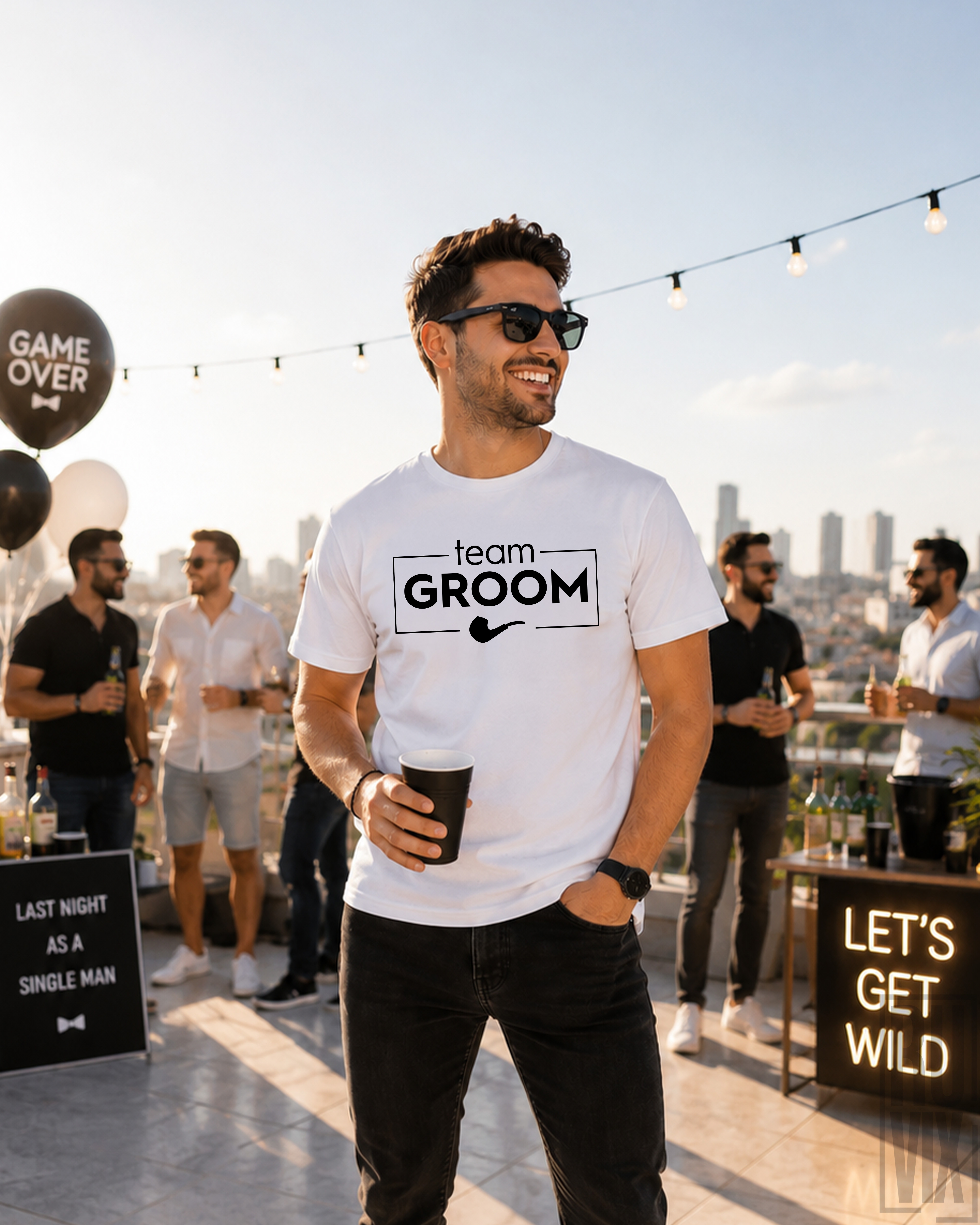 Tricouri bărbați imprimate, Tricou "Team Groom" – Petrecerea Burlacilor, ruvix.ro