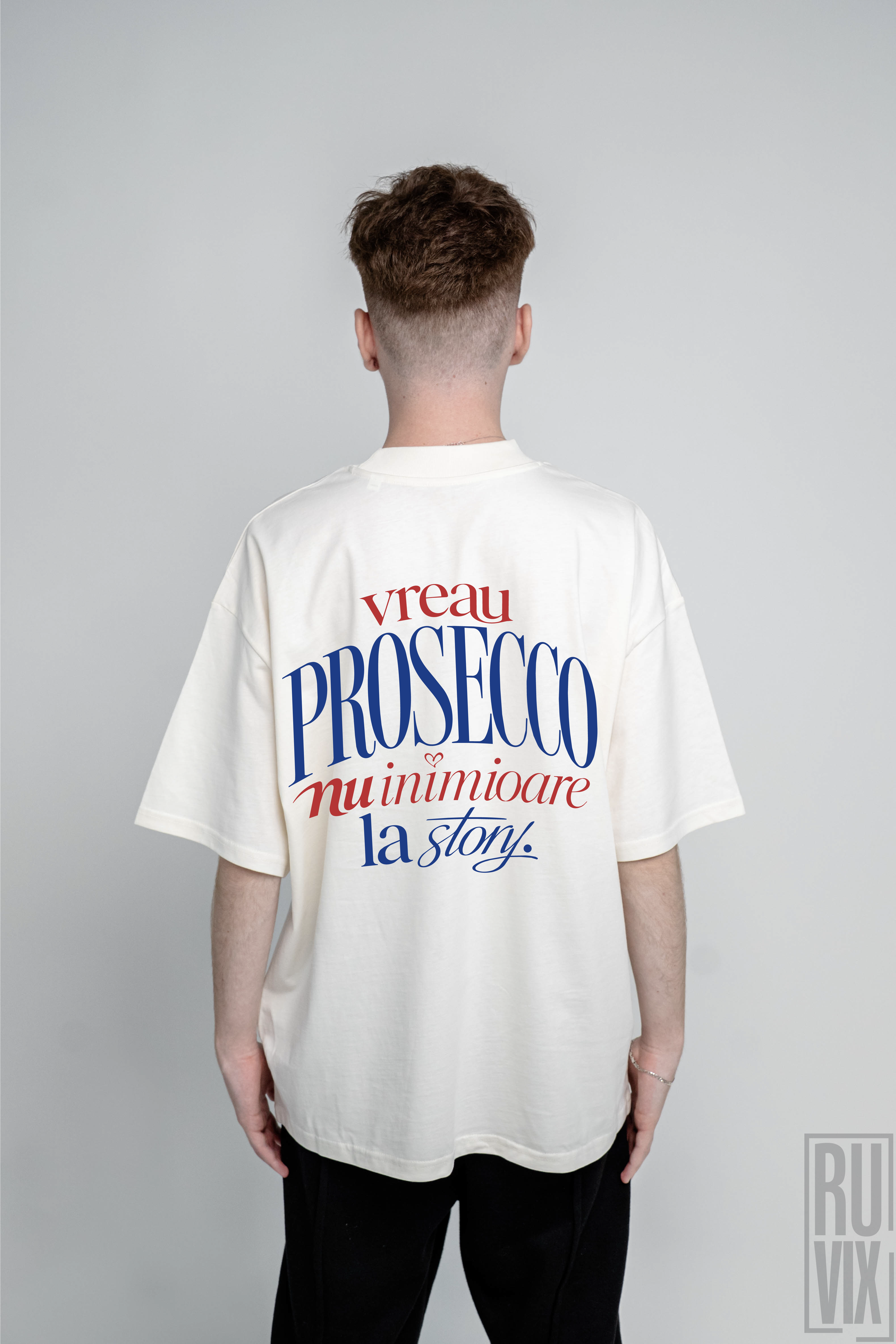 Tricou Vreau Prosecco | Oversized Unisex din Bumbac Organic, 1, ruvix.ro