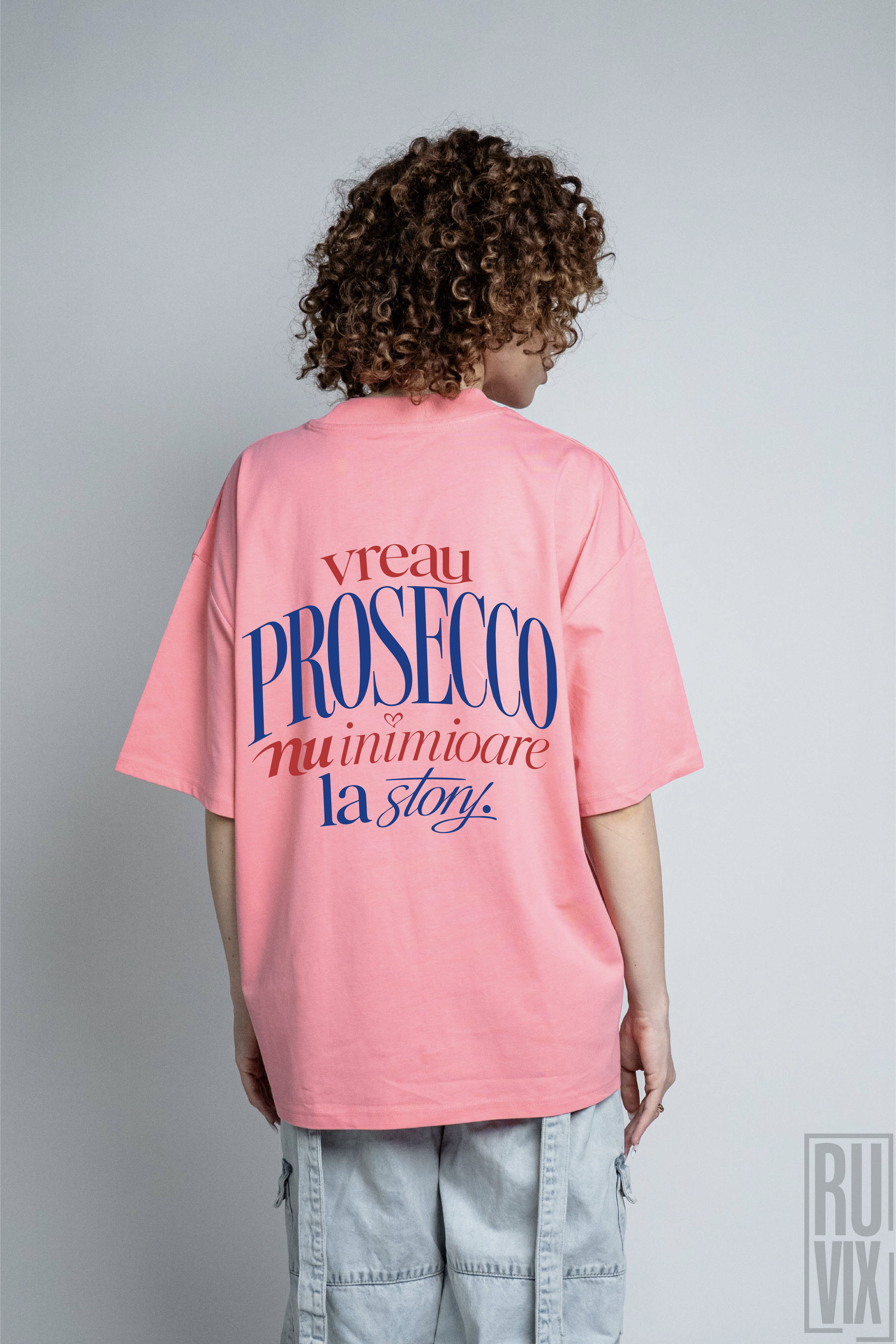 Tricou Vreau Prosecco | Oversized Unisex din Bumbac Organic, 2, ruvix.ro