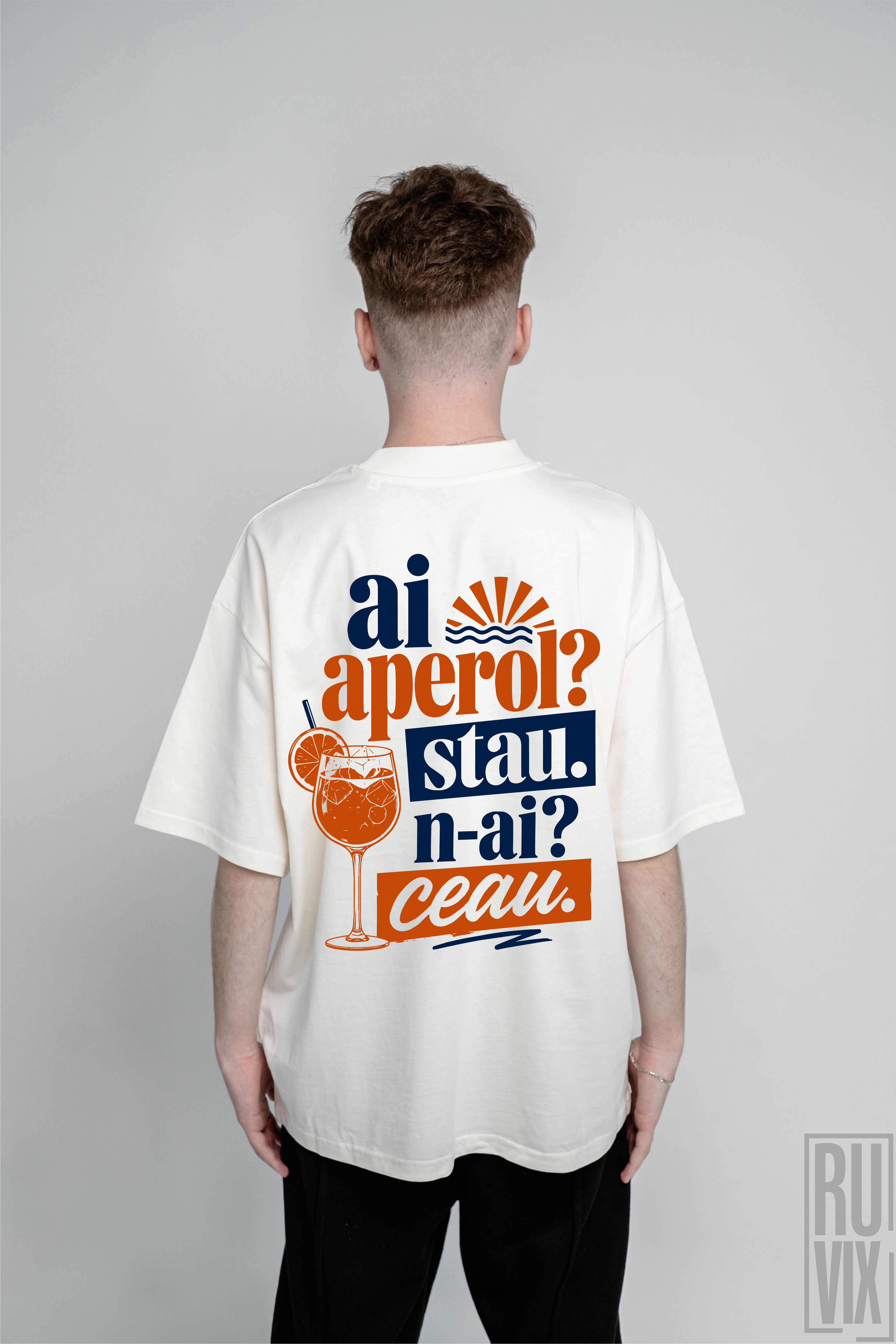 Tricou Ai Aperol? | Oversized Unisex din Bumbac Organic, 1, ruvix.ro