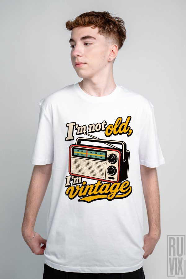 Tricouri cu Zodii, Tricou Aniversar Unisex "I'm not old, I'm vintage", ruvix.ro