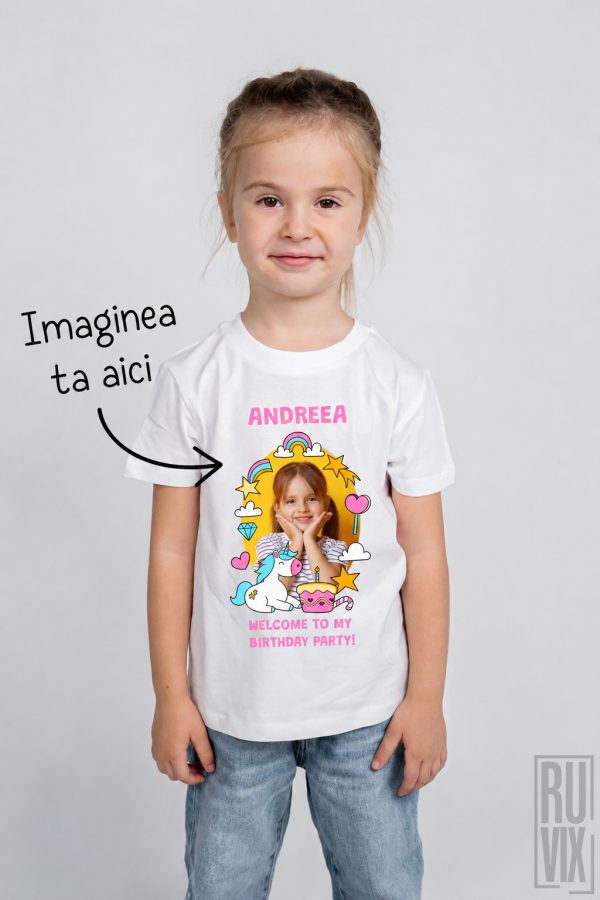 Tricou Aniversar Fete | Template Unicorn