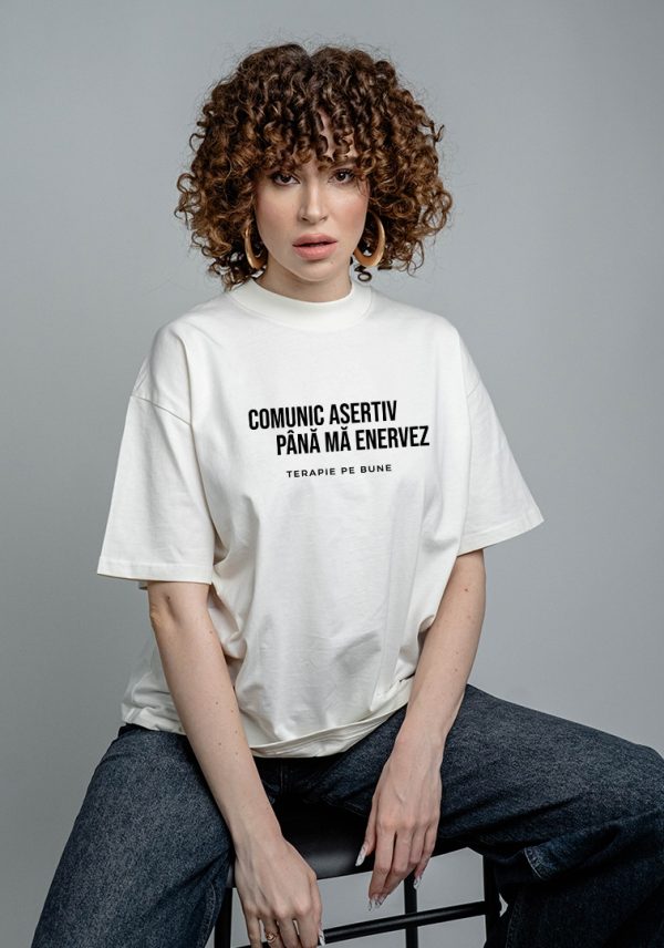 Comunic Asertiv - Tricou Oversized din Bumbac Organic, 1, ruvix.ro