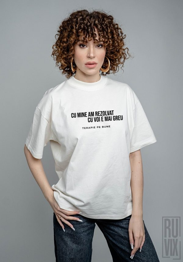 Cu voi e mai greu - Tricou Oversized din Bumbac Organic, 1, ruvix.ro