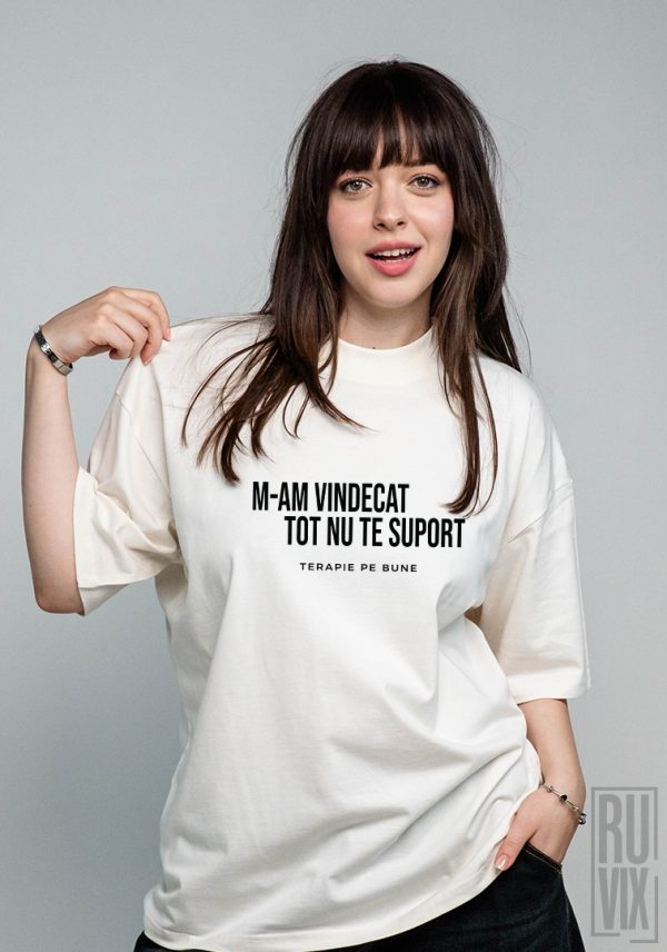 Terapie pe Bune, M-am vindecat - Tricou Oversized din Bumbac Organic, ruvix.ro