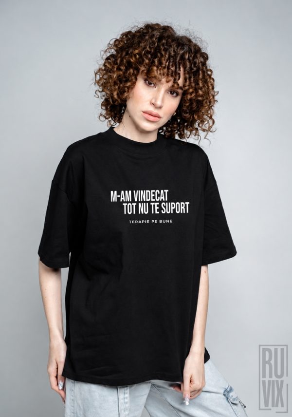 Terapie pe Bune, M-am vindecat - Tricou Oversized din Bumbac Organic, ruvix.ro