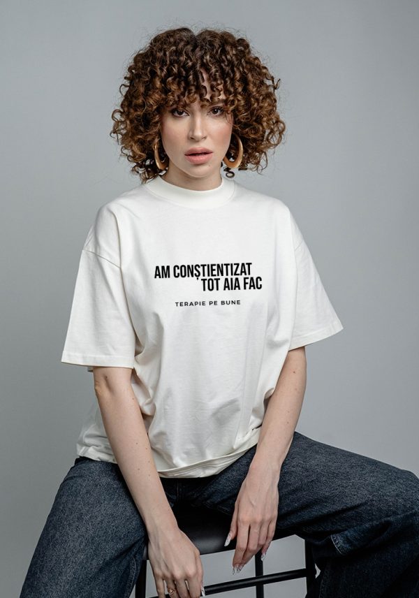 Terapie pe Bune, Tot aia fac - Tricou Oversized din Bumbac Organic, ruvix.ro