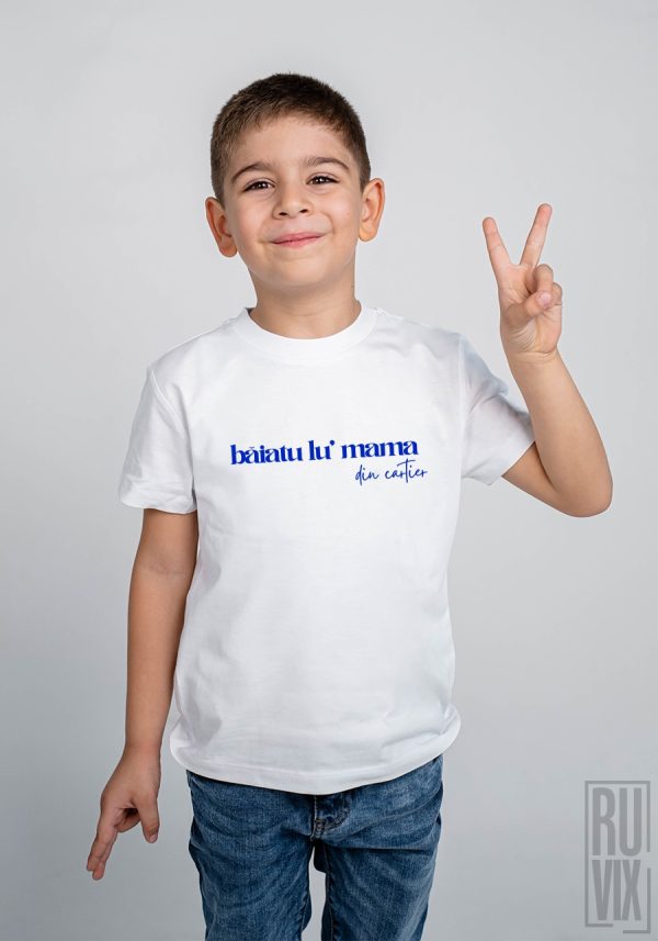 Tricou Copil, Bumbac Organic - Baiatu lu' mama din cartier, 1, ruvix.ro