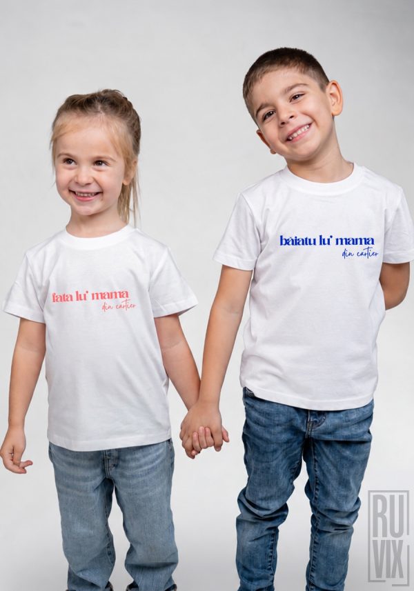 Tricou Copil, Bumbac Organic - Baiatu lu' mama din cartier, 2, ruvix.ro