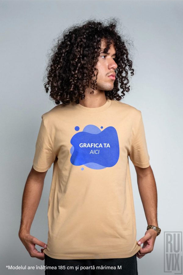 Tricouri personalizate, Tricou barbat personalizat - 100% bumbac organic, diverse culori, ruvix.ro