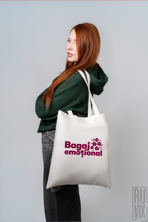 GENȚI, Geantă Light Tote Bag „Bagaj Emoțional” – 100% Bumbac Organic, ruvix.ro