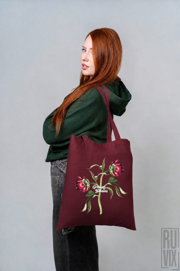 GENȚI, Geantă Light Tote Bag „Grow and Bloom” – 100% Bumbac Organic, ruvix.ro