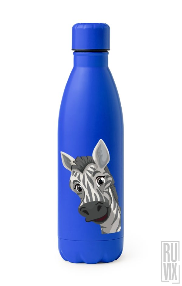 Sticlă Metalică Personalizată, Happy Zebra - Sticlă Metalică, ruvix.ro