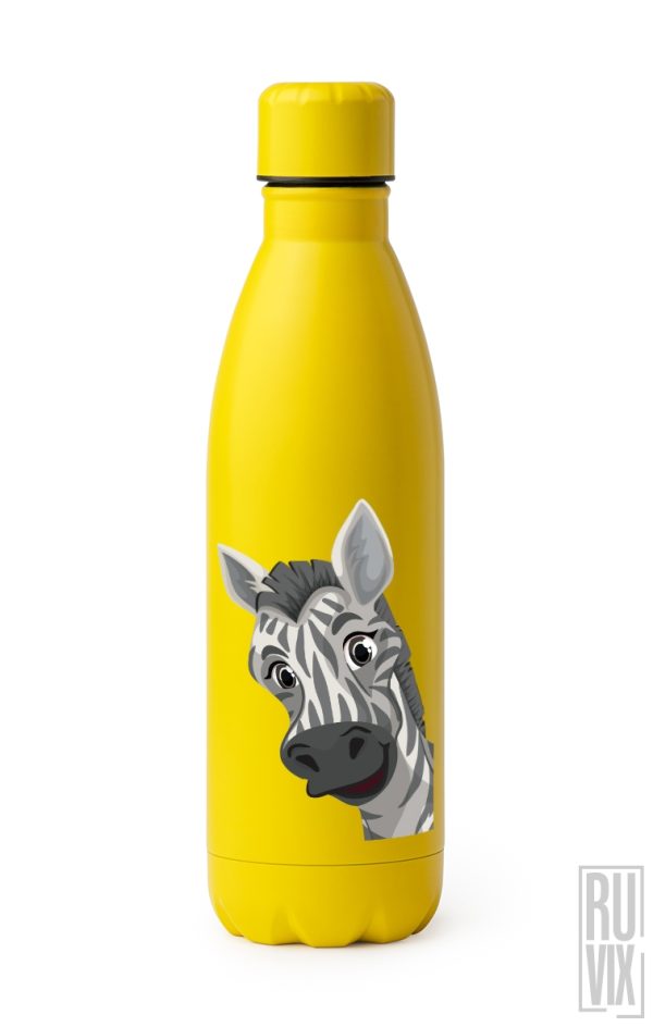 Sticlă Metalică Personalizată, Happy Zebra - Sticlă Metalică, ruvix.ro
