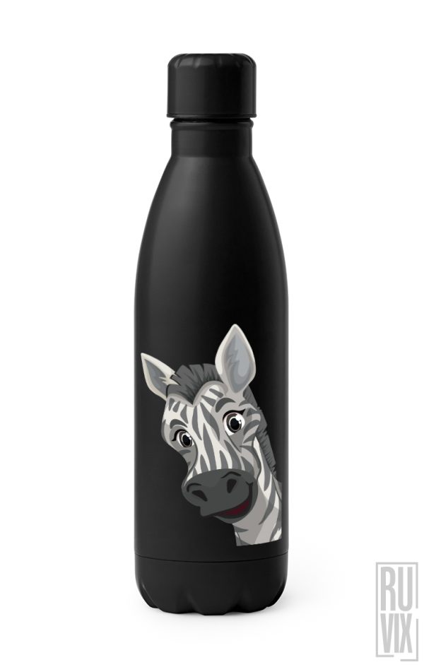 Sticlă Metalică Personalizată, Happy Zebra - Sticlă Metalică, ruvix.ro