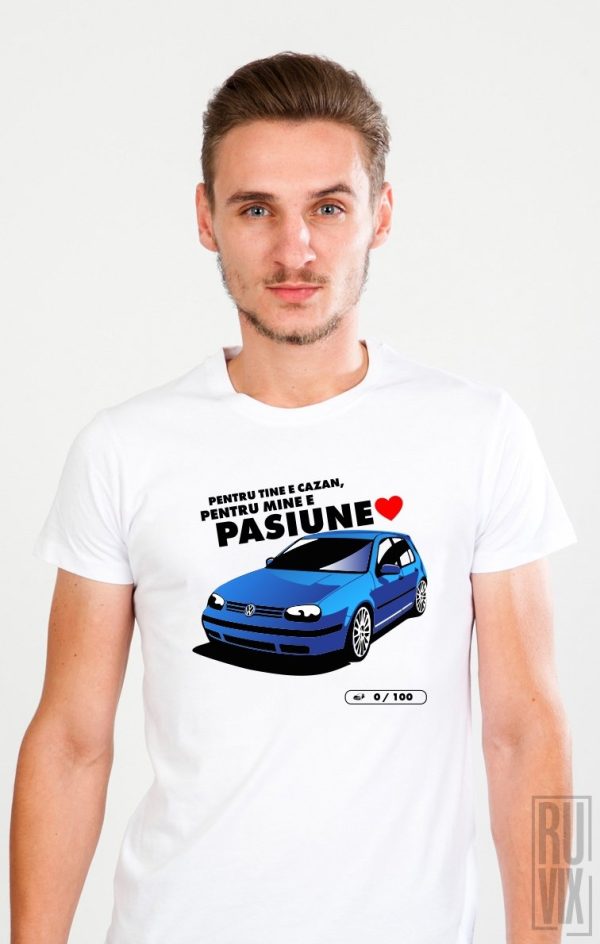 Tricouri cu Mesaje, Tricou ALB Proiect Golf 4, ruvix.ro