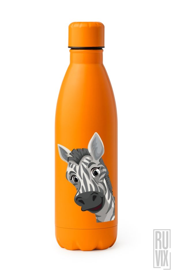 Sticlă Metalică Personalizată, Happy Zebra - Sticlă Metalică, ruvix.ro