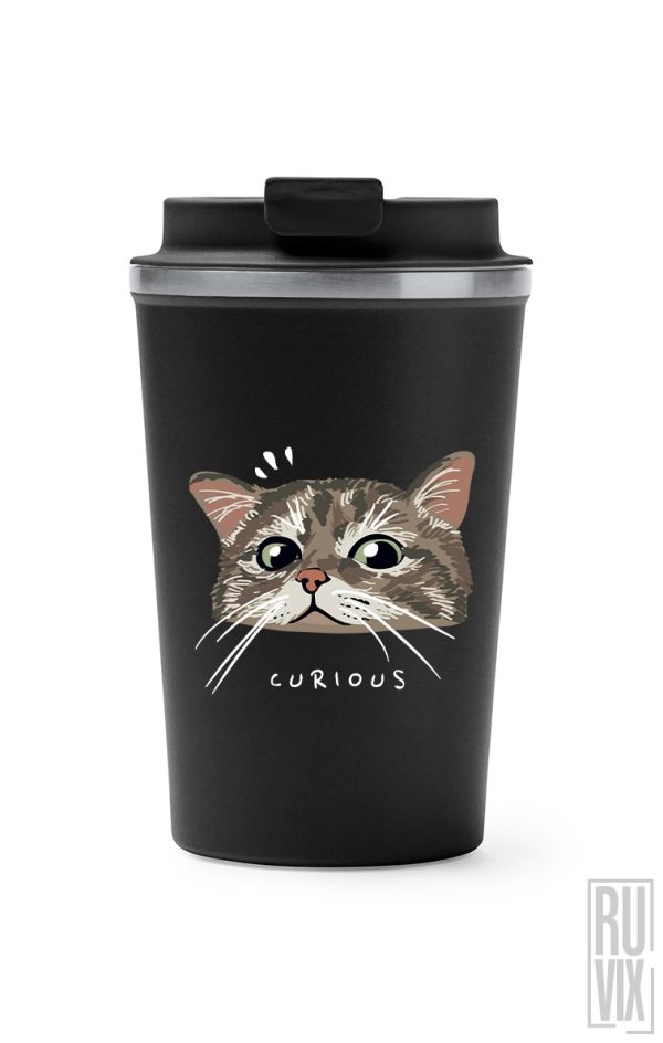 Curious Cat - Termos Cafea, 1, ruvix.ro