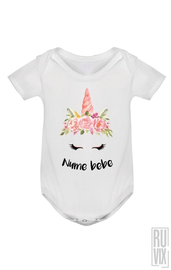 Body Bebe, Body Unicorn cu NUME, ruvix.ro