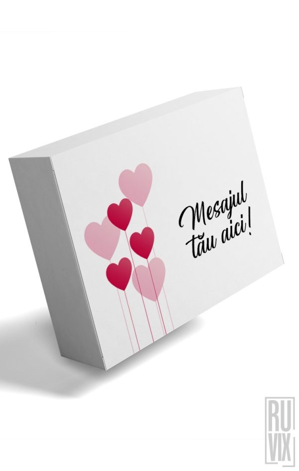 Cutii Personalizate, CUTIE MEDIE - Baloane inimă, ruvix.ro