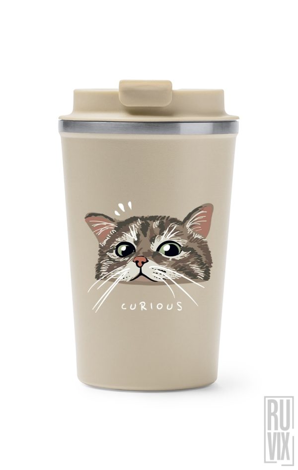 Curious Cat - Termos Cafea, 2, ruvix.ro