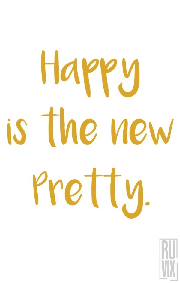 Genți bumbac, Geantă Happy Is The New Pretty, ruvix.ro