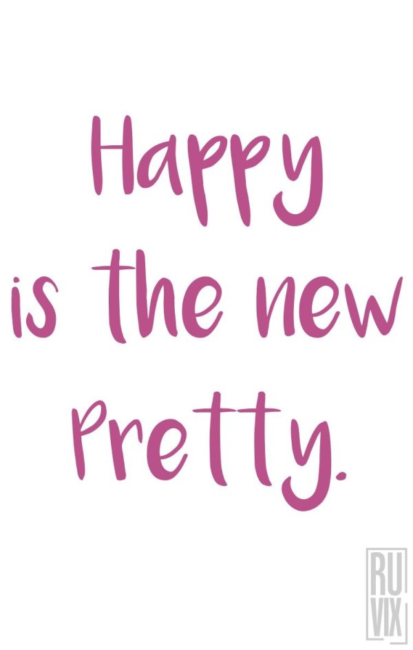 Genți bumbac, Geantă Happy Is The New Pretty, ruvix.ro