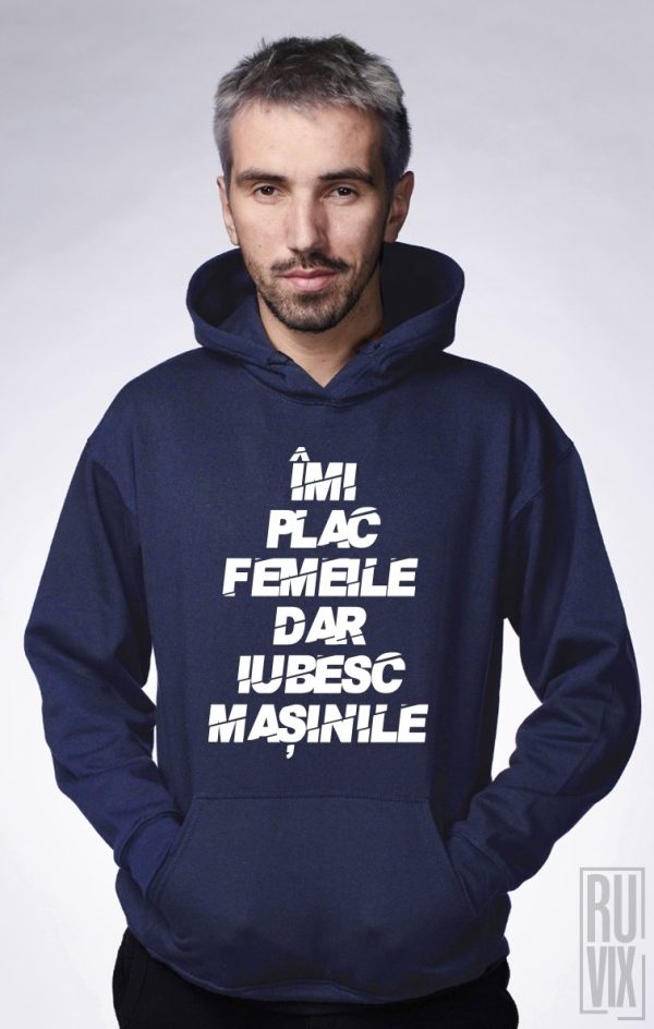Hanorace cu mesaje, Hanorac Iubesc Mașinile, ruvix.ro
