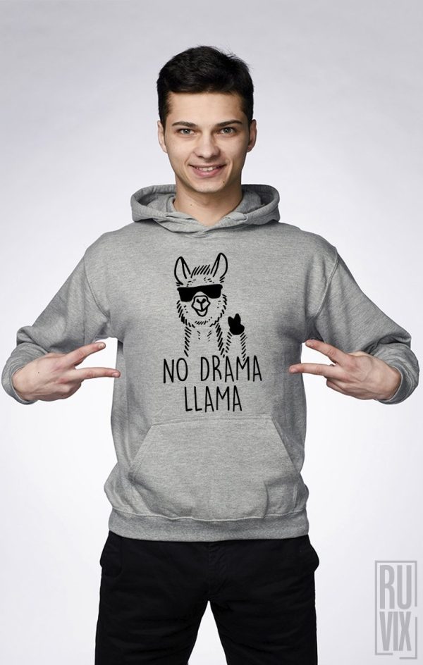 Hanorace cu mesaje, Hanorac No Drama Llama, ruvix.ro