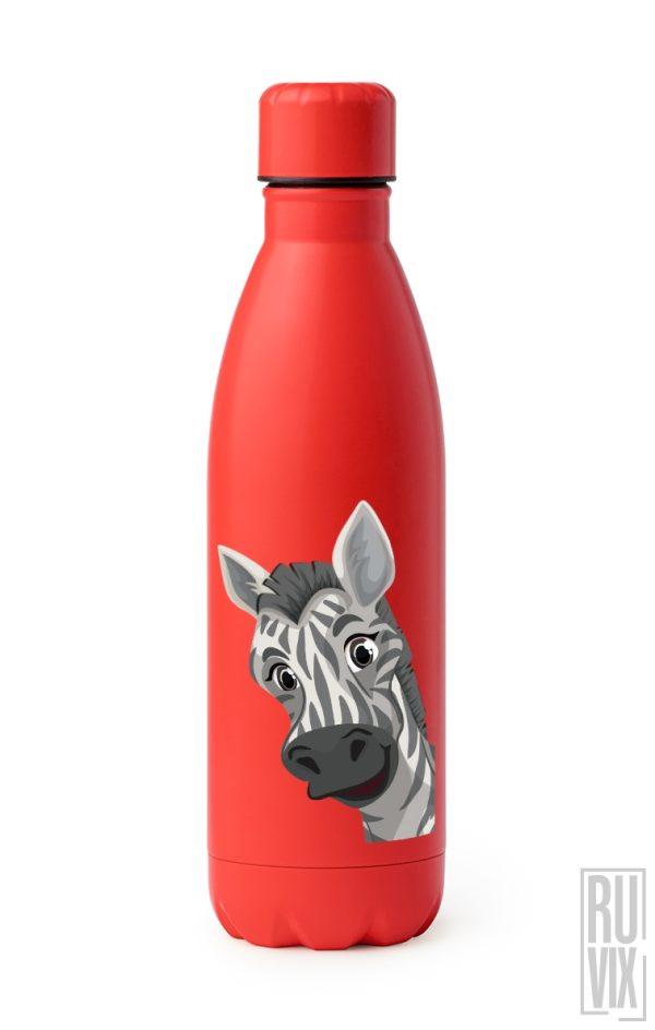 Sticlă Metalică Personalizată, Happy Zebra - Sticlă Metalică, ruvix.ro