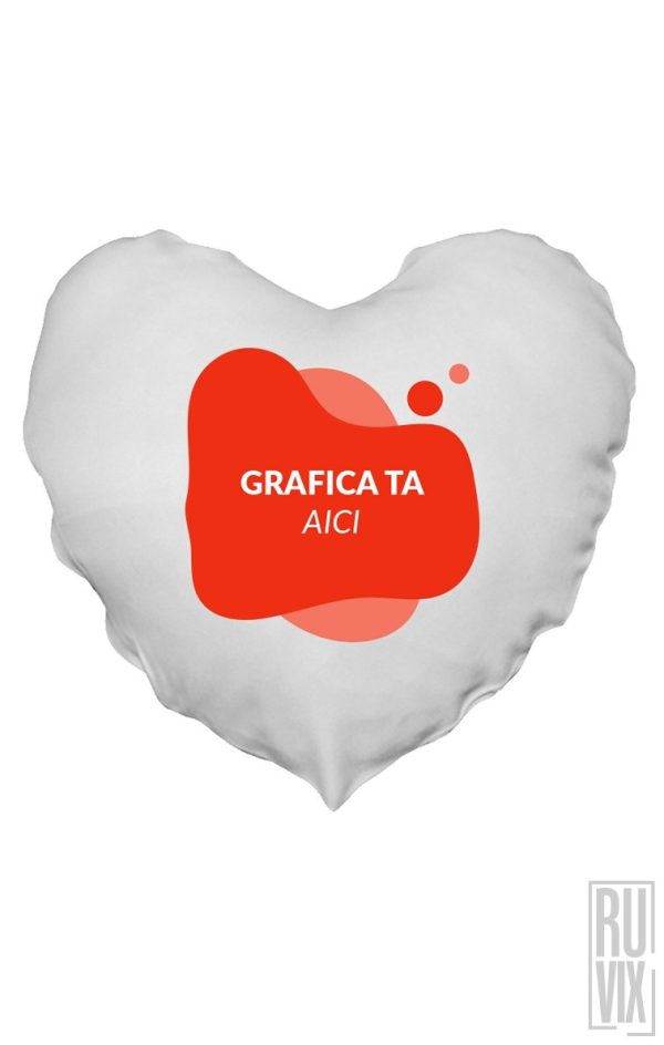 Perne personalizate, Pernă personalizată în formă de inimă, ruvix.ro