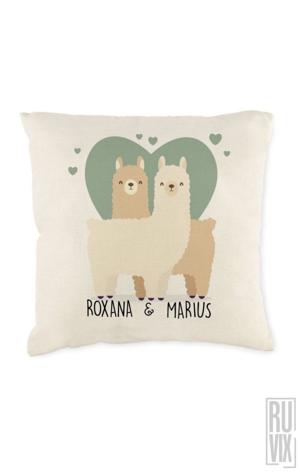 Perne personalizate, Pernă personalizată Llama LOVE, ruvix.ro