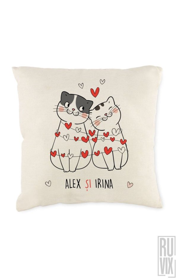 Perne personalizate, Pernă personalizată PISICI, ruvix.ro