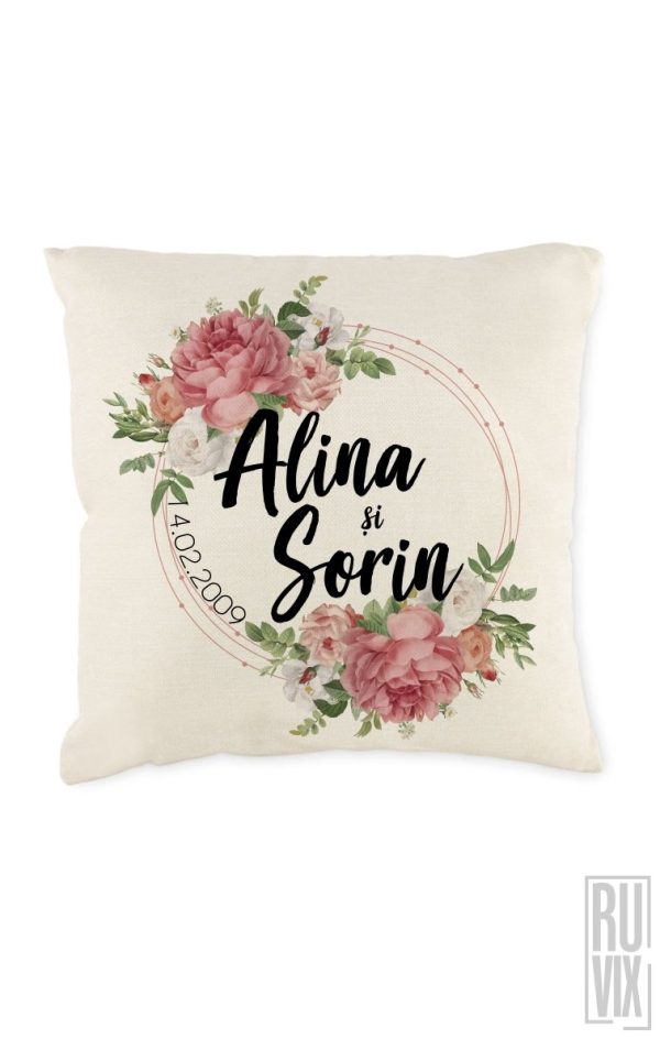 Perne personalizate, Pernă personalizată ROSE DATE, ruvix.ro