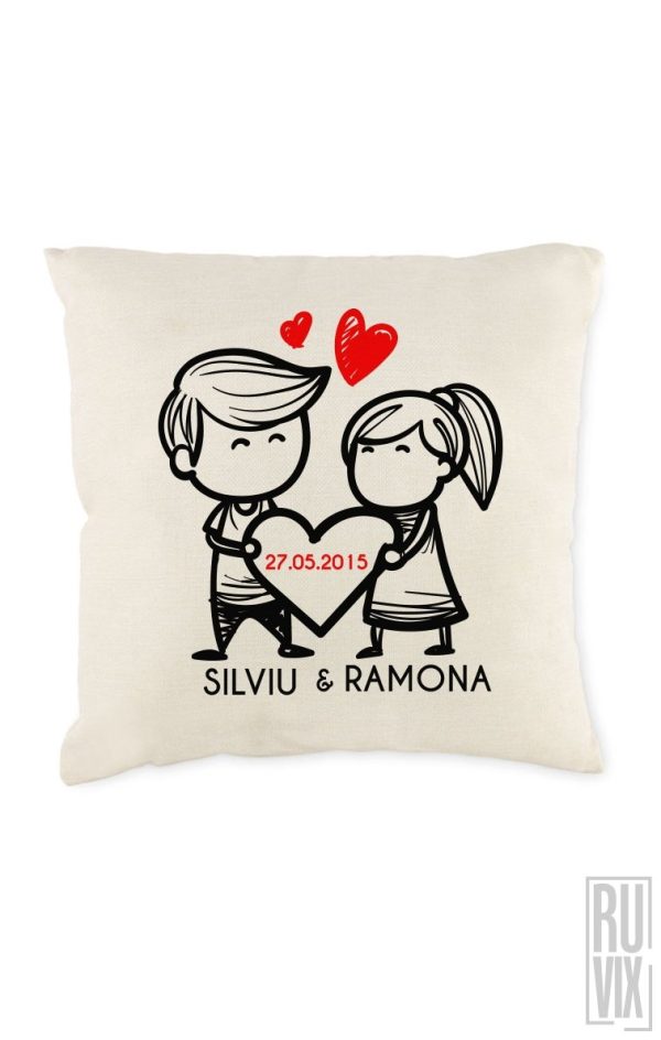 Perne personalizate, Pernă personalizată STICK COUPLE, ruvix.ro