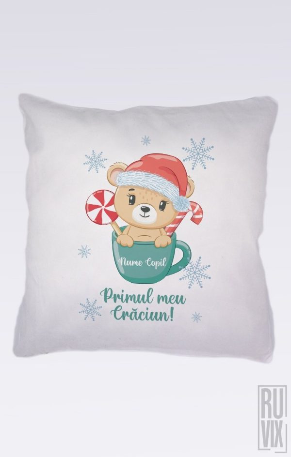 Perne personalizate, Pernă Primul meu Crăciun, ruvix.ro