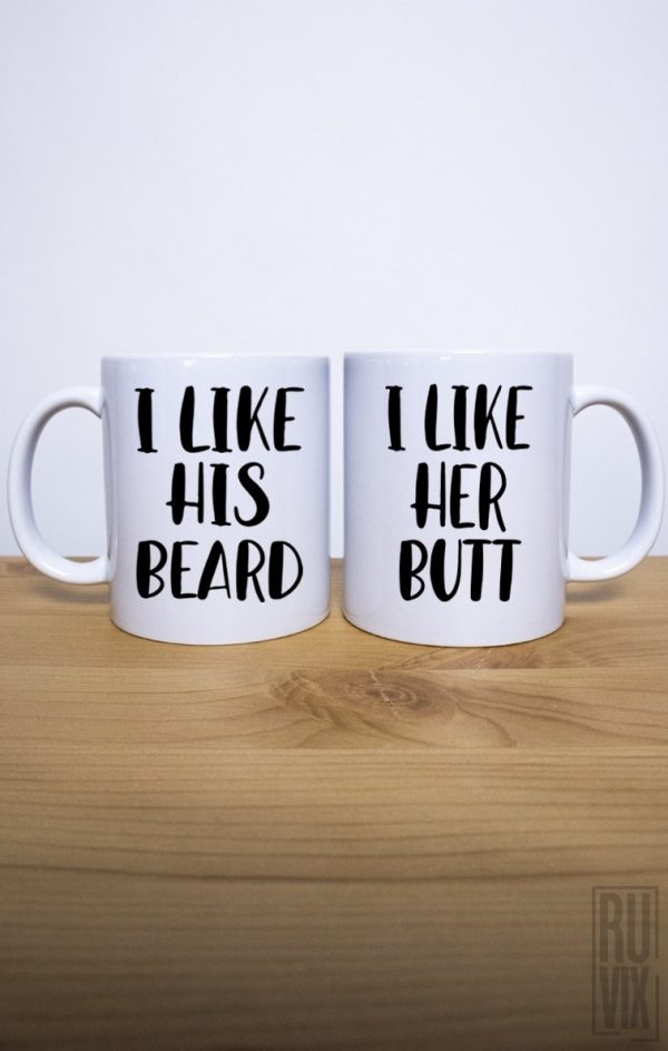 Căni pentru ea, Set 2 Căni Beard &amp; Butt, ruvix.ro