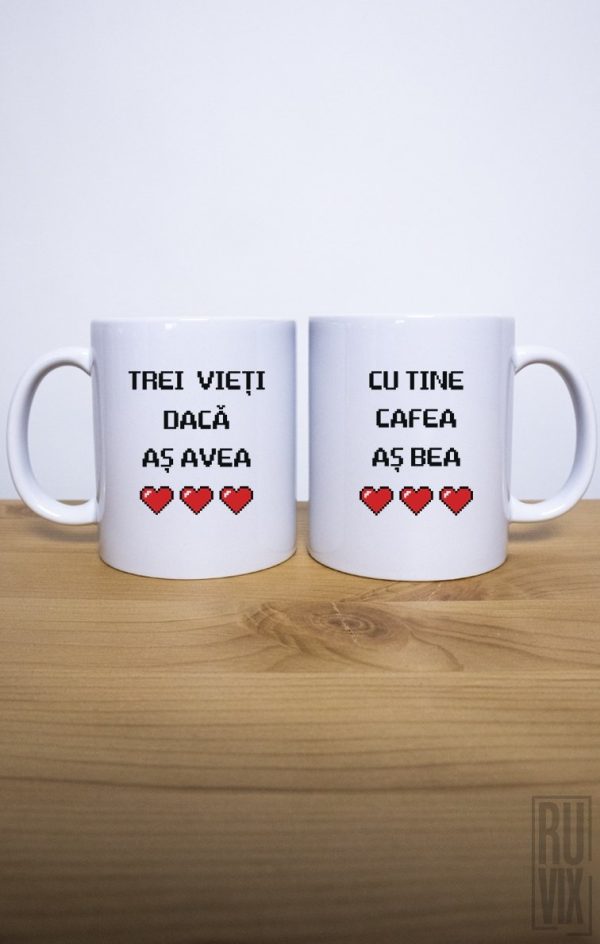 Căni pentru ea, Set 2 Căni Trei vieți dacă aș avea, ruvix.ro