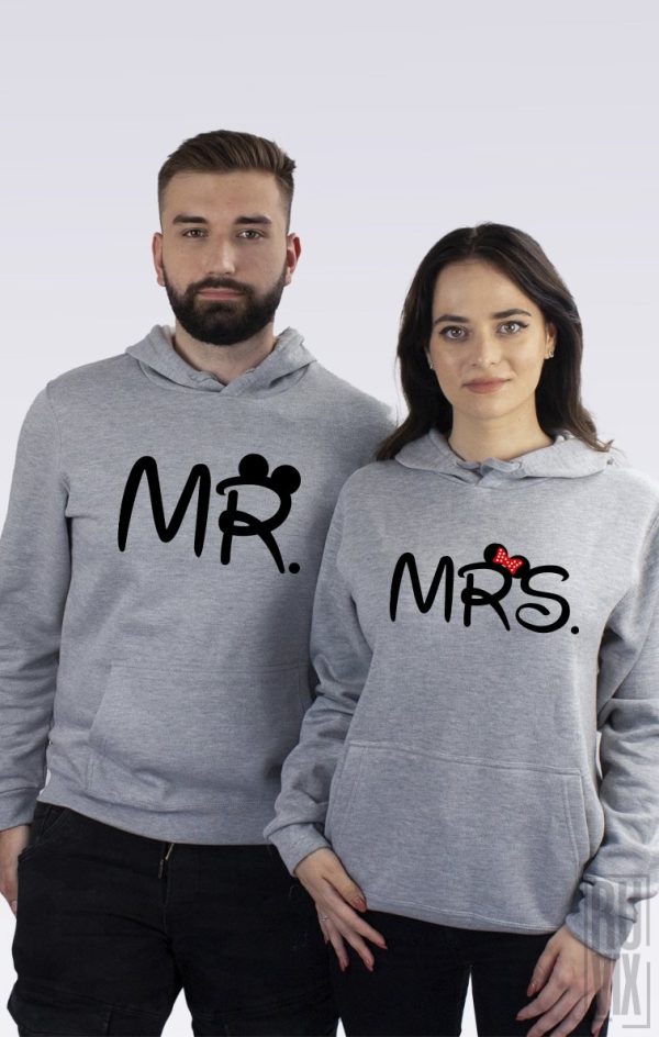 Cadouri de Valentine's Day, Set Hanorace de Cuplu Mr. si MRS, ruvix.ro