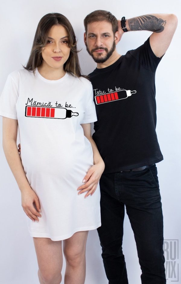 Tricouri pentru Cupluri, Set Rochie + Tricou Părinți to be, ruvix.ro