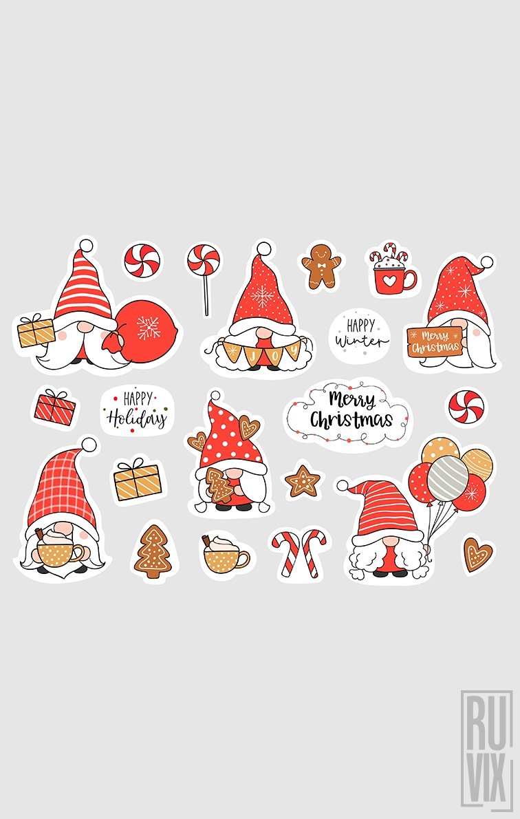 Set Stickere Crăciun - Gnomi