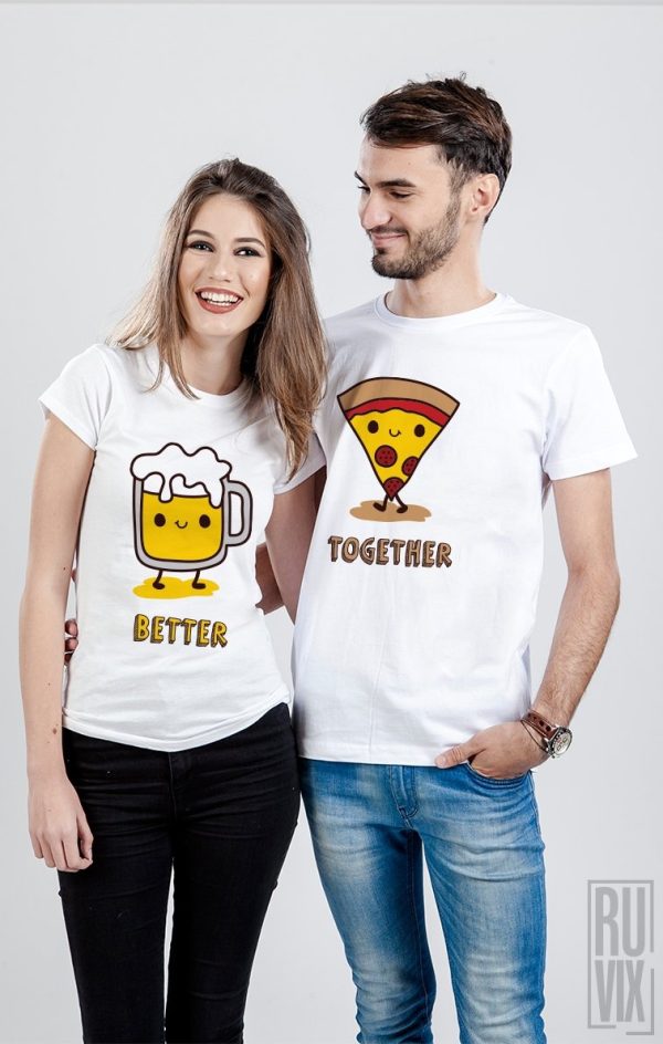 Set tricouri Beer & Pizza, 2, ruvix.ro