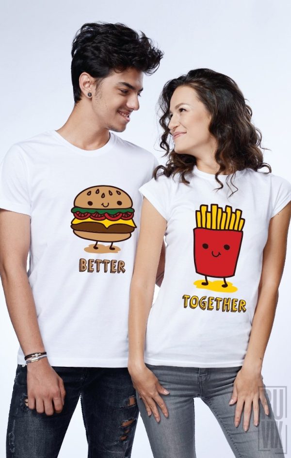 De Purtat la Grătar, Set tricouri Burger &amp; Fries, ruvix.ro