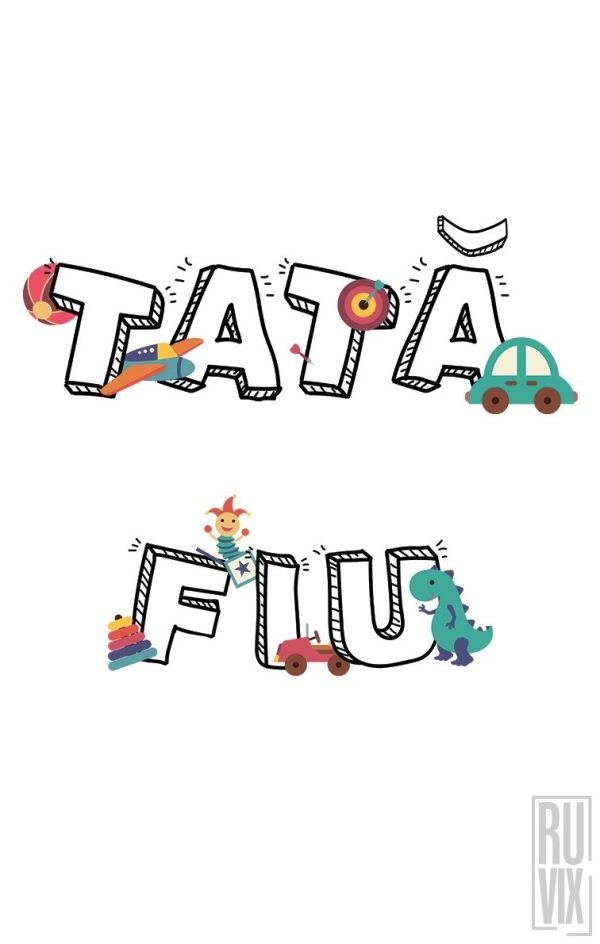 SET Tricouri Familie Tata - Fiu, 2, ruvix.ro
