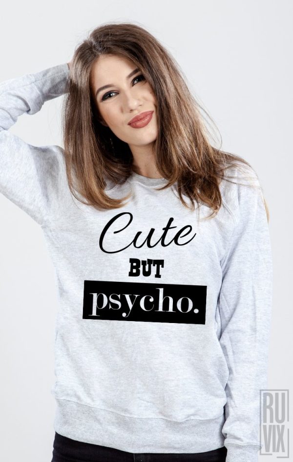 Bluze cu Mesaje, Bluză Cute but Psycho, ruvix.ro