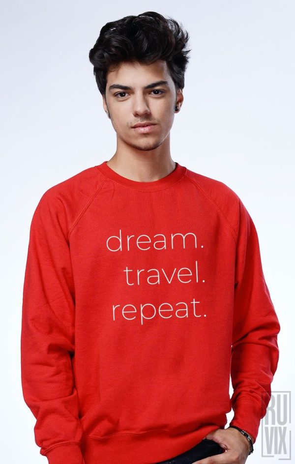 Bluze cu Mesaje, Bluză Dream Travel Repeat, ruvix.ro