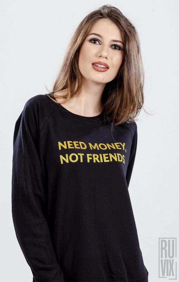 Bluză Need Money Negru, 3, ruvix.ro